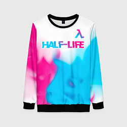 Женский свитшот Half-Life neon gradient style: символ сверху