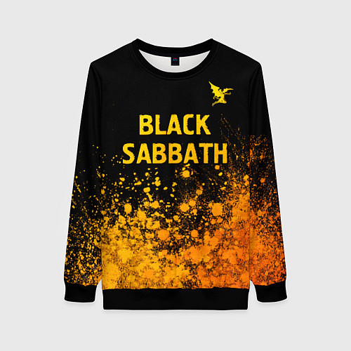 Женский свитшот Black Sabbath - gold gradient: символ сверху / 3D-Черный – фото 1