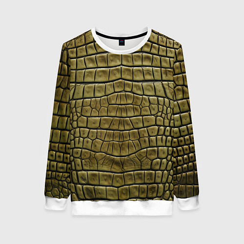 Женский свитшот Текстура кожи крокодила / 3D-Белый – фото 1