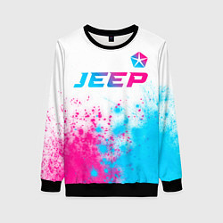 Женский свитшот Jeep neon gradient style: символ сверху