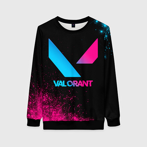 Женский свитшот Valorant - neon gradient / 3D-Черный – фото 1