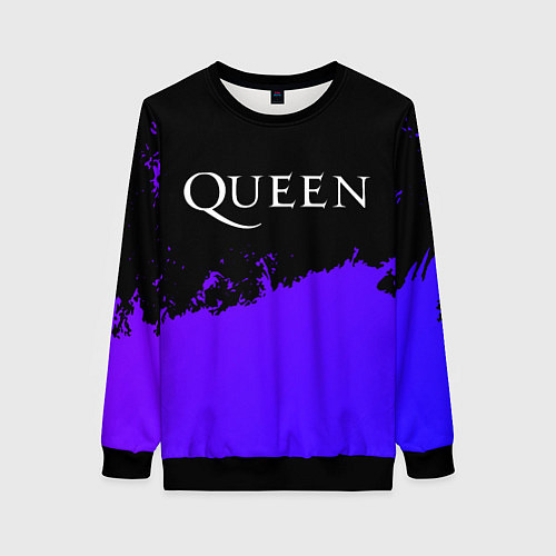Женский свитшот Queen purple grunge / 3D-Черный – фото 1