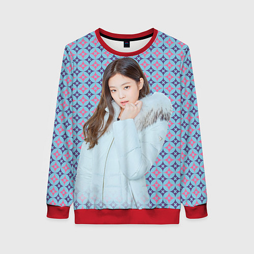 Женский свитшот Blackpink Jennie Kim Blackpink winter style / 3D-Красный – фото 1