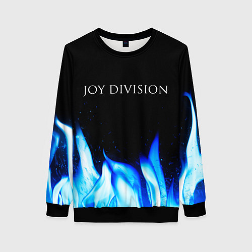 Женский свитшот Joy Division blue fire / 3D-Черный – фото 1