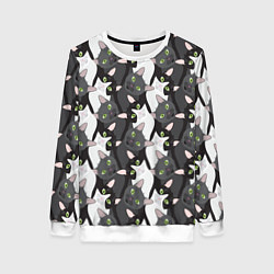 Женский свитшот Кошки с зелеными глазами