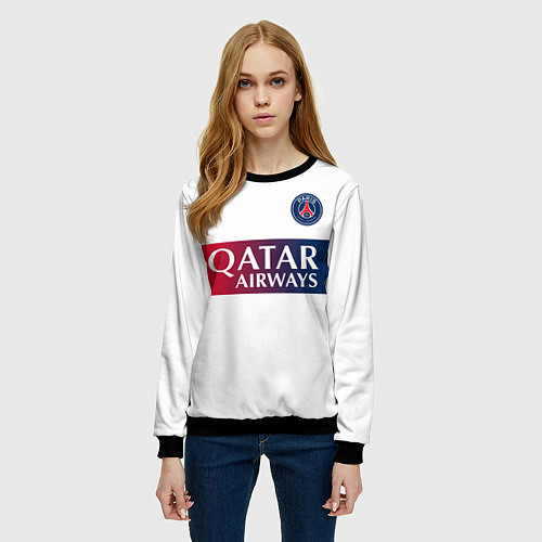 Женский свитшот Килиан Мбаппе форма ПСЖ 2324 гостевая / 3D-Черный – фото 3