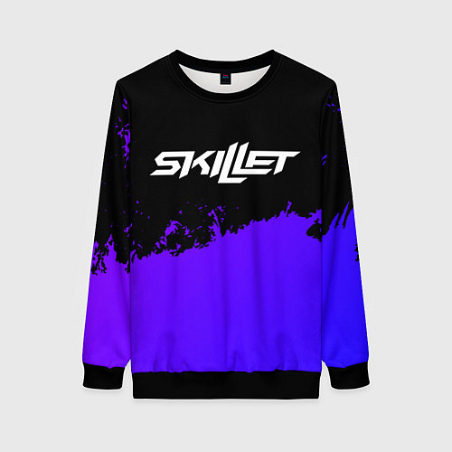 Женский свитшот Skillet purple grunge / 3D-Черный – фото 1