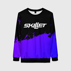 Свитшот женский Skillet purple grunge, цвет: 3D-черный