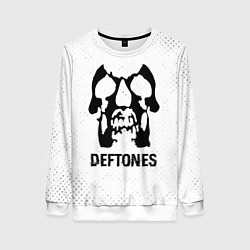 Женский свитшот Deftones glitch на светлом фоне