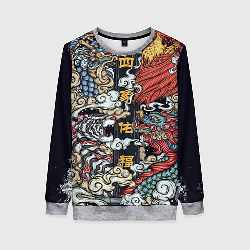 Женский свитшот Japanese art / 3D-Меланж – фото 1