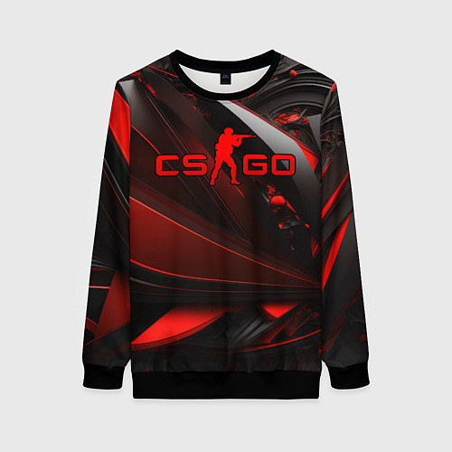 Женский свитшот CS GO red and black / 3D-Черный – фото 1