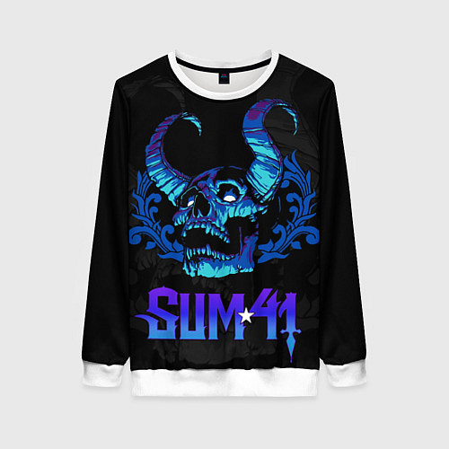 Женский свитшот Sum41 horns skull / 3D-Белый – фото 1