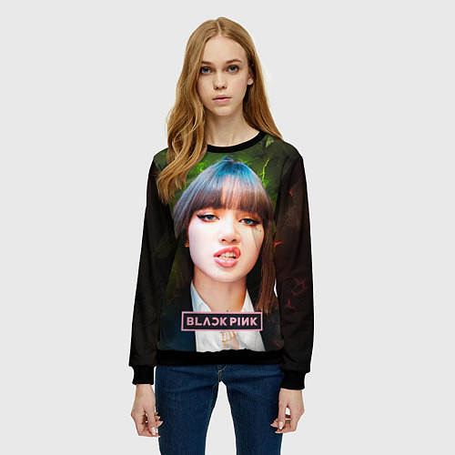 Женский свитшот Blackpink Lisa / 3D-Черный – фото 3