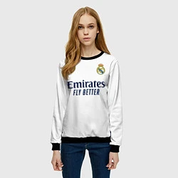 Свитшот женский Лука Модрич Реал Мадрид форма 2324 домашняя, цвет: 3D-черный — фото 2