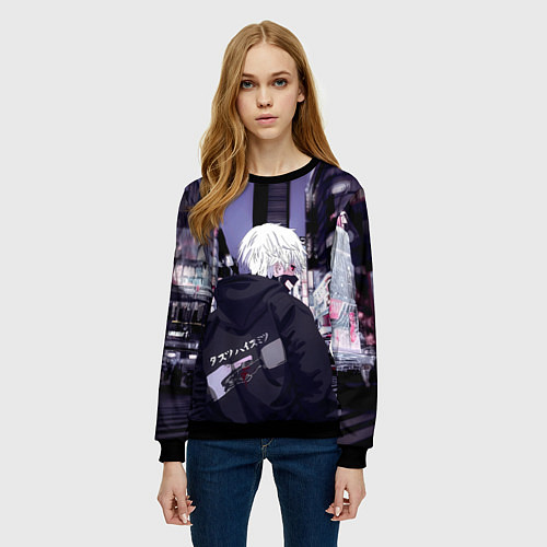 Женский свитшот Kaneki Ken / 3D-Черный – фото 3