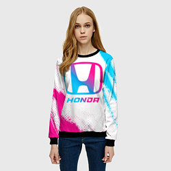 Свитшот женский Honda neon gradient style, цвет: 3D-черный — фото 2