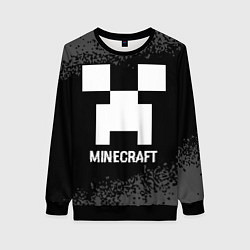 Свитшот женский Minecraft glitch на темном фоне, цвет: 3D-черный