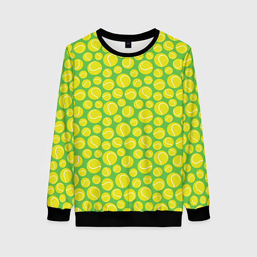 Женский свитшот Мячики для большого тенниса / 3D-Черный – фото 1