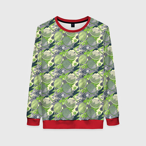 Женский свитшот Большой теннис - tennis / 3D-Красный – фото 1
