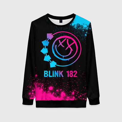 Женский свитшот Blink 182 - neon gradient / 3D-Черный – фото 1