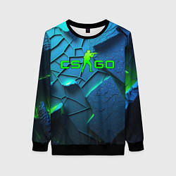 Свитшот женский CS GO blue green style, цвет: 3D-черный