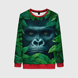 Женский свитшот Горилла в кустах