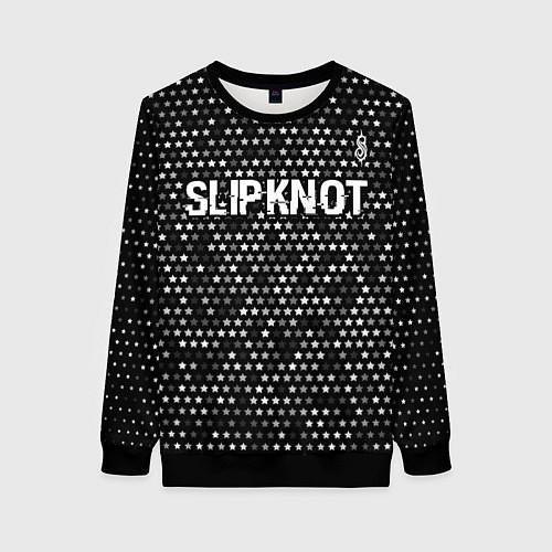 Женский свитшот Slipknot glitch на темном фоне: символ сверху / 3D-Черный – фото 1