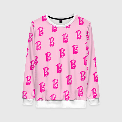 Женский свитшот Барби паттерн буква B / 3D-Белый – фото 1
