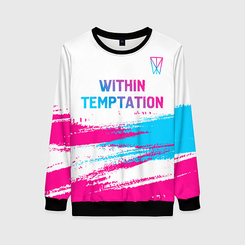 Женский свитшот Within Temptation neon gradient style: символ свер / 3D-Черный – фото 1