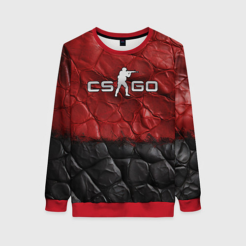 Женский свитшот CS GO red black texture / 3D-Красный – фото 1