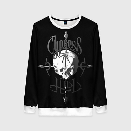 Женский свитшот Cypress hill - arrows skull / 3D-Белый – фото 1