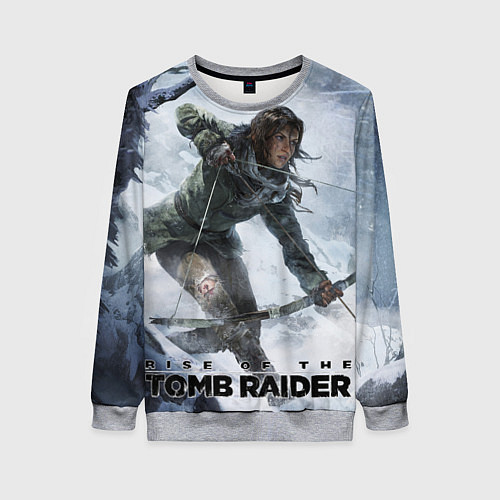 Женский свитшот Lara is hunting / 3D-Меланж – фото 1