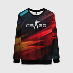 Свитшот женский CS GO dark abstract logo, цвет: 3D-черный