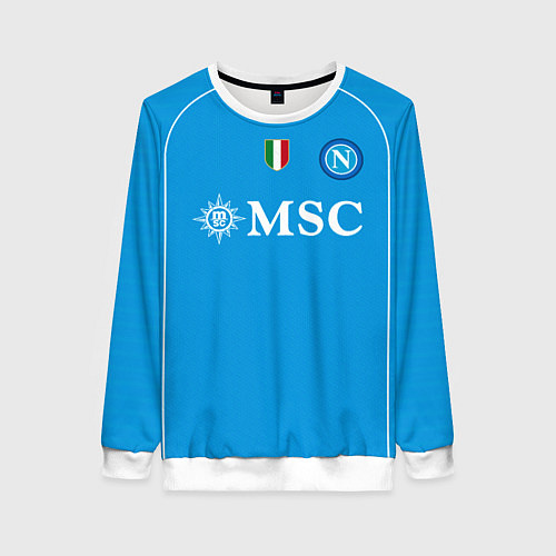 Женский свитшот ФК Наполи форма 2324 домашняя / 3D-Белый – фото 1