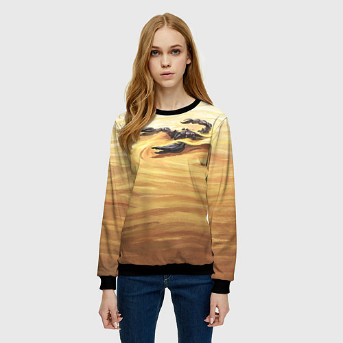 Женский свитшот Жало скорпиона / 3D-Черный – фото 3