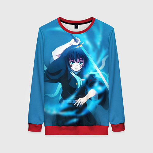 Женский свитшот Клинок рассекающий демонов: Токито / 3D-Красный – фото 1