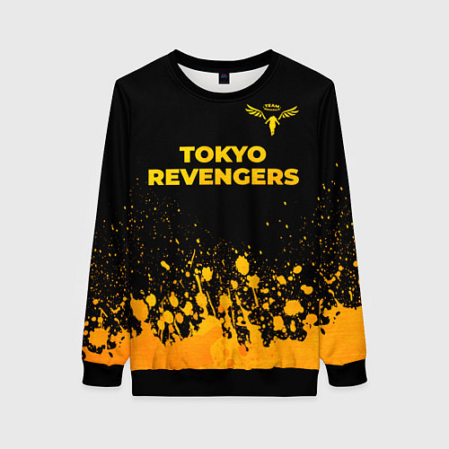 Женский свитшот Tokyo Revengers - gold gradient: символ сверху / 3D-Черный – фото 1