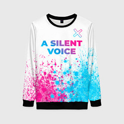 Женский свитшот A Silent Voice neon gradient style: символ сверху