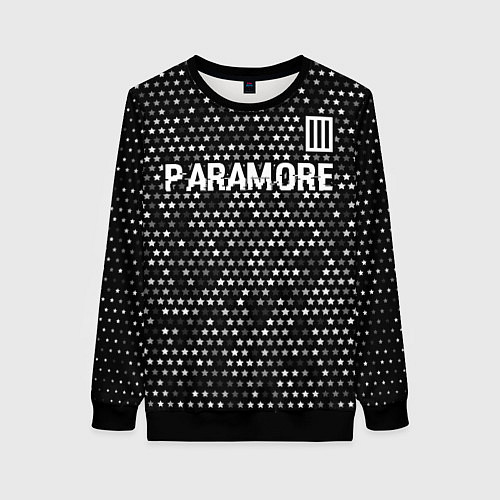 Женский свитшот Paramore glitch на темном фоне: символ сверху / 3D-Черный – фото 1