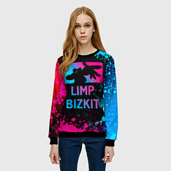 Свитшот женский Limp Bizkit - neon gradient, цвет: 3D-черный — фото 2