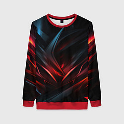 Свитшот женский Black red abstract, цвет: 3D-красный