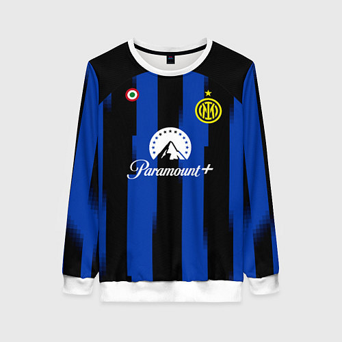 Женский свитшот Лаутаро Мартинес Интер форма 2324 домашняя / 3D-Белый – фото 1