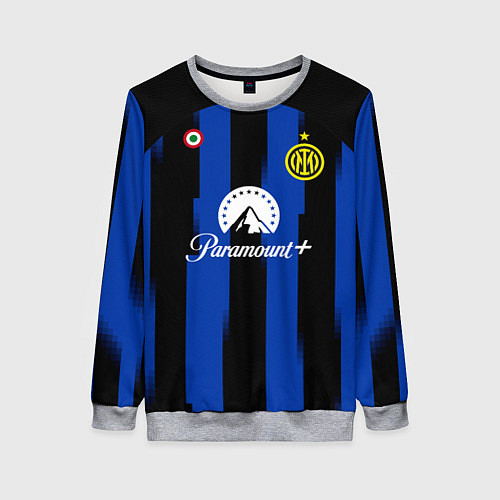 Женский свитшот ФК Интер форма 2324 домашняя / 3D-Меланж – фото 1