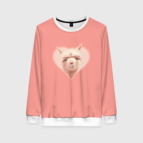 Женский свитшот Красивая лама / 3D-Белый – фото 1