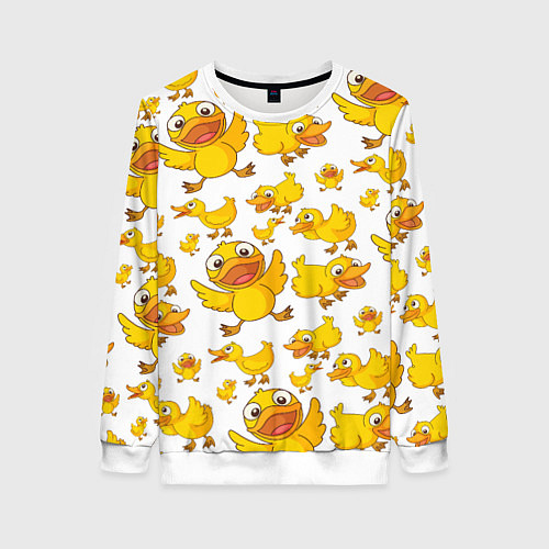 Женский свитшот Yellow ducklings / 3D-Белый – фото 1