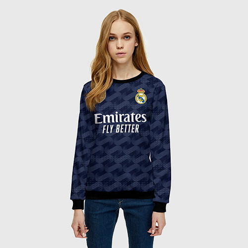 Женский свитшот Беллингем Реал Мадрид форма 2324 гостевая / 3D-Черный – фото 3