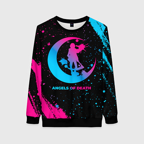 Женский свитшот Angels of Death - neon gradient / 3D-Черный – фото 1