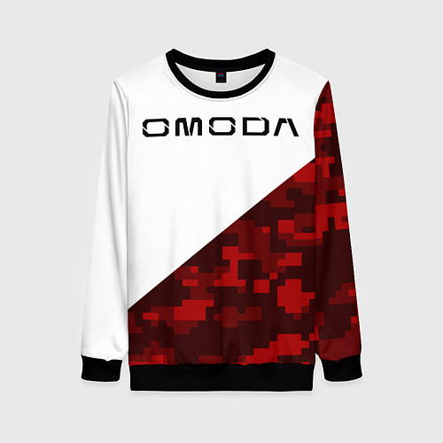 Женский свитшот Omoda red white / 3D-Черный – фото 1