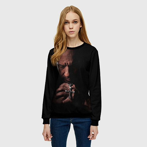 Женский свитшот Вин - форсаж / 3D-Черный – фото 3