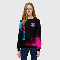 Свитшот женский Bleach - neon gradient: надпись, символ, цвет: 3D-черный — фото 2